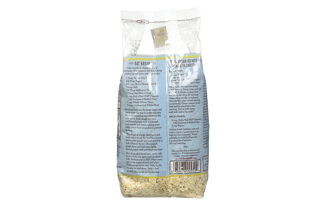 Bob's Red Mill Organic Old Fashioned Rolled Oats Whole Grain   Pack  453 grams